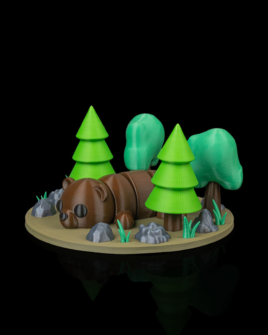 3D Printed Bear Sprawl — Statuette / Keychain