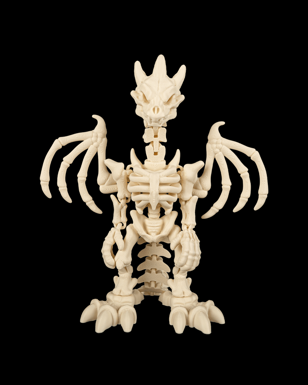 Articulated Skeletal Dragonborn Figure — Bone Dragonborn Poseable Miniature