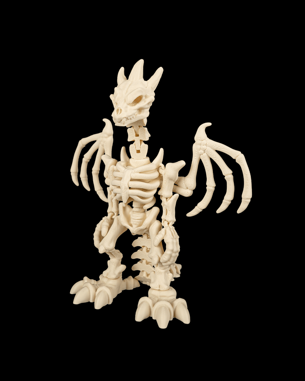 Articulated Skeletal Dragonborn Figure — Bone Dragonborn Poseable Miniature