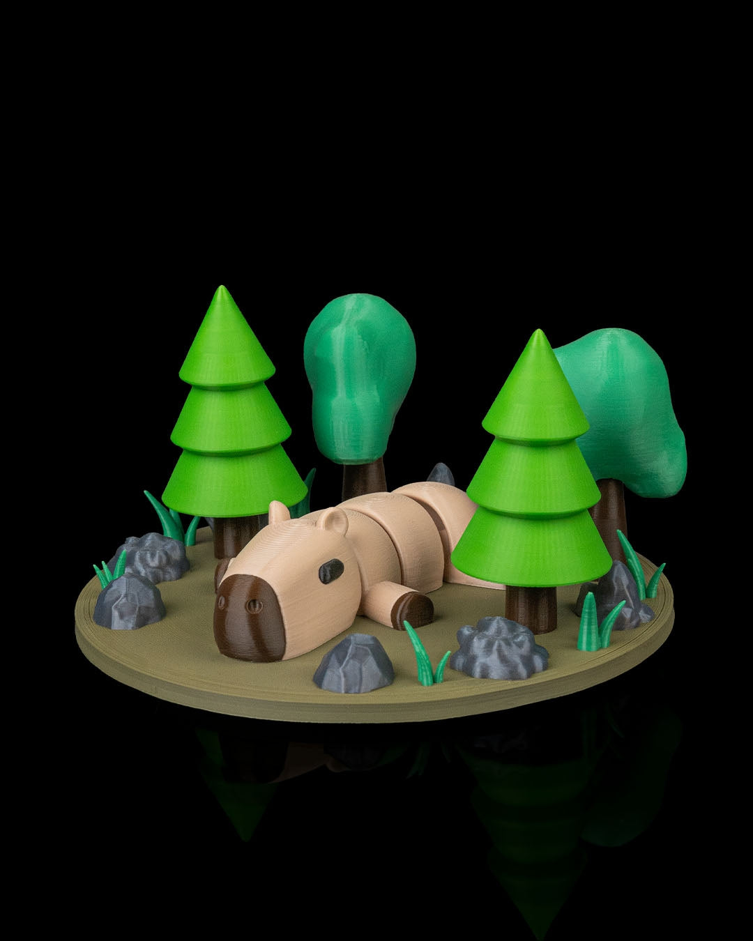 3D Printed Capybara Chill — Statuette / Keychain