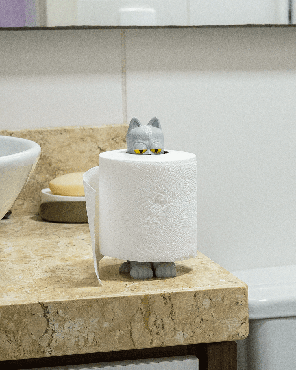 Cat in a Roll — Novelty Toilet Paper Holder