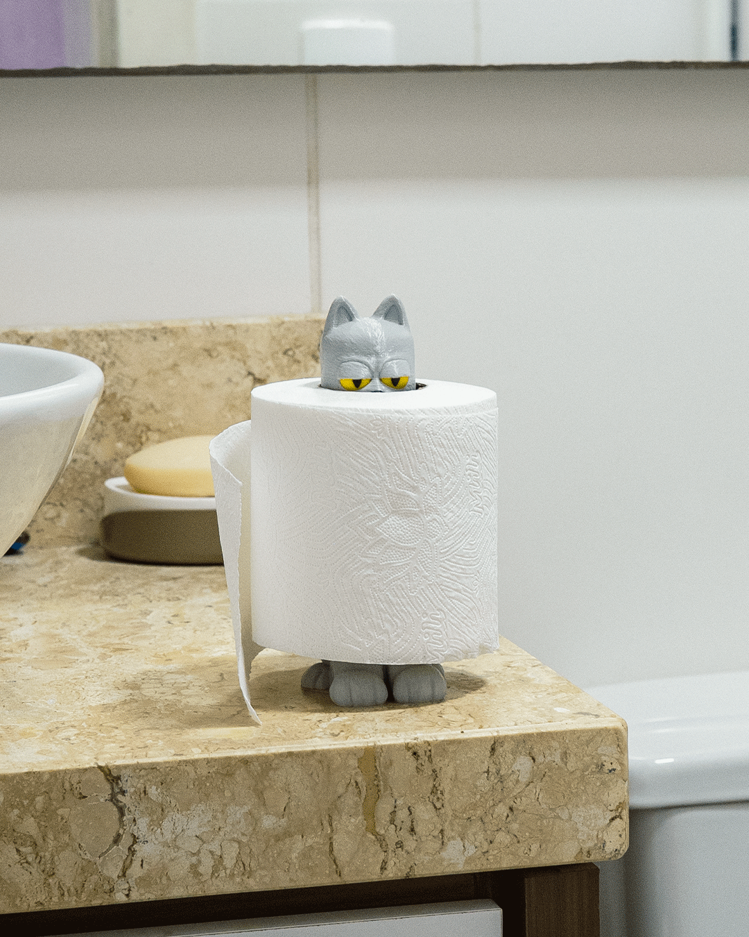 Cat in a Roll — Novelty Toilet Paper Holder