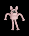 Floop — One-Eyed Rabbit Monster Articulated Fidget Keychain / Statuette