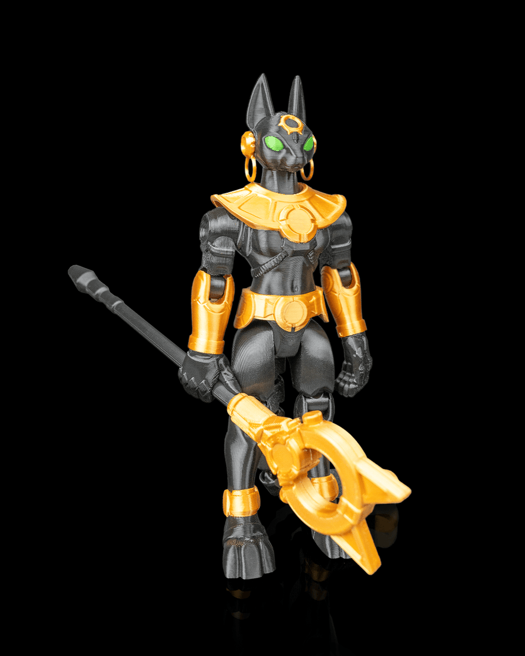 Articulated Mecha Protector Bastet Goddess Figure — Sci-Fi Egyptian Deity Collectible (19cm)
