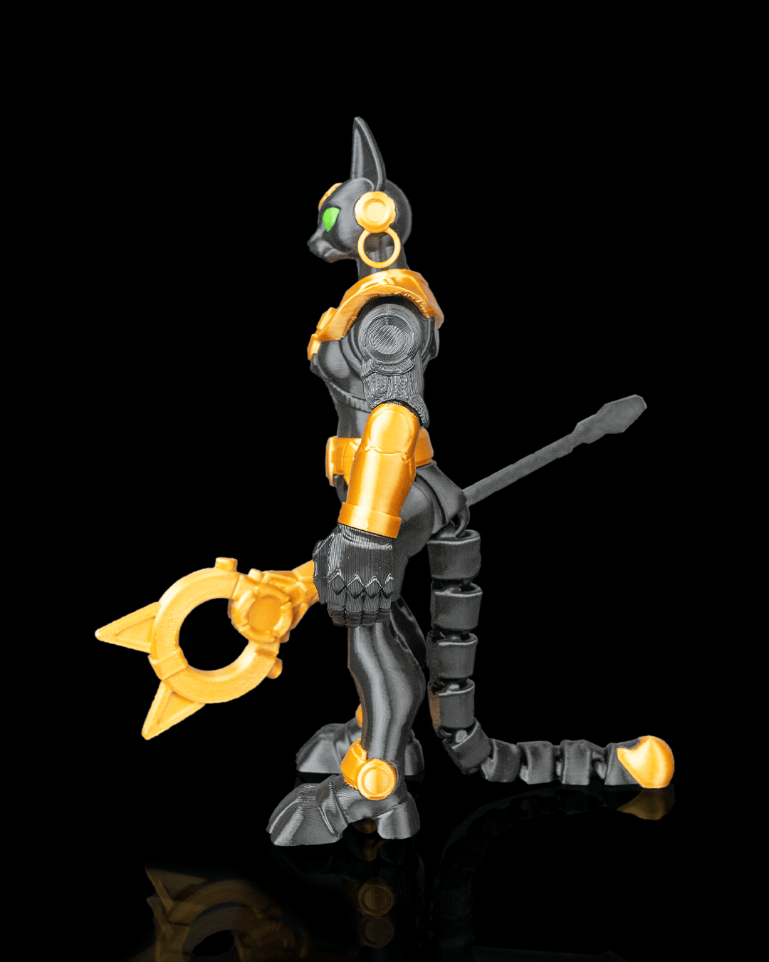 Articulated Mecha Protector Bastet Goddess Figure — Sci-Fi Egyptian Deity Collectible (19cm)