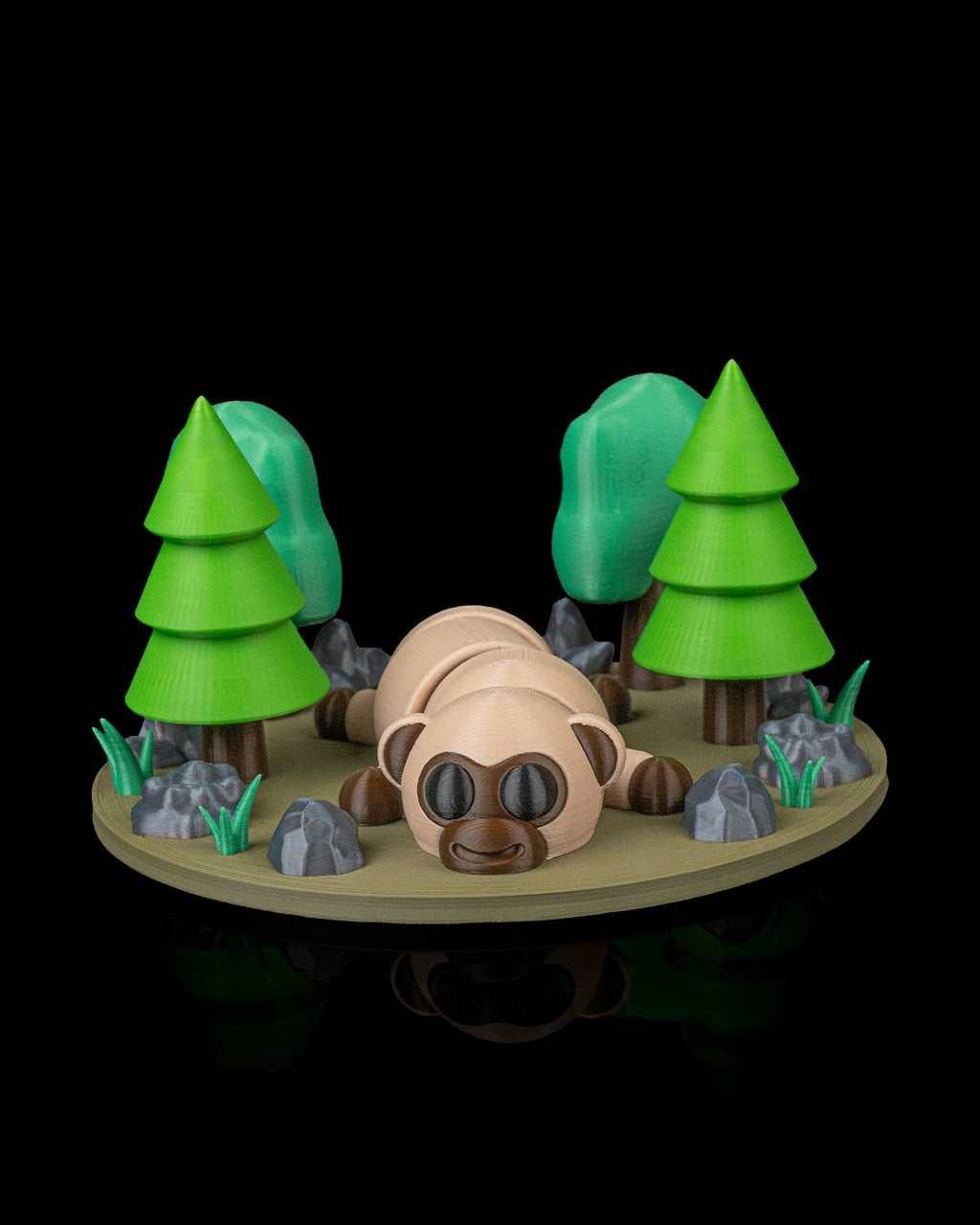 3D Printed Monkey Pause — Statuette / Keychain