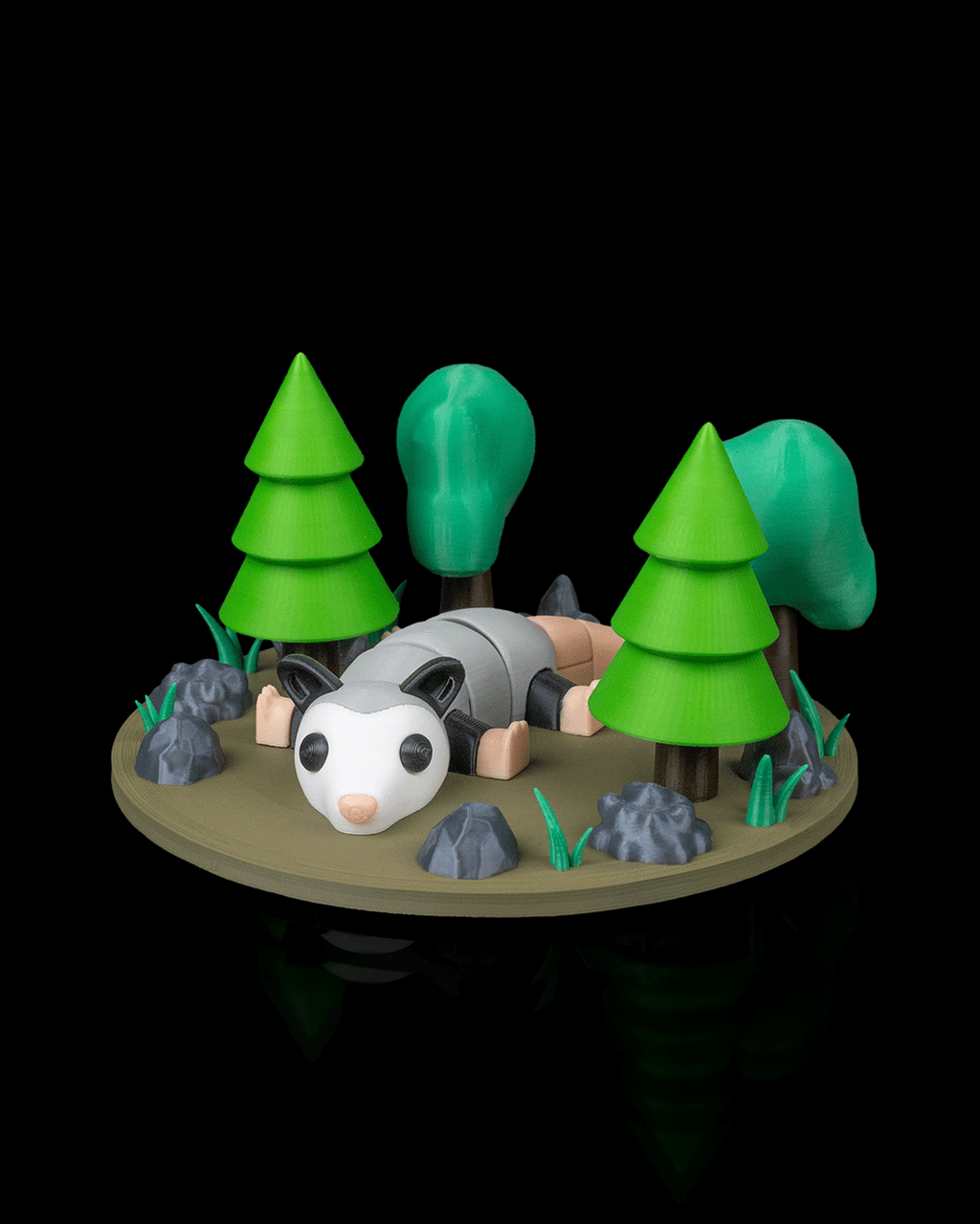 3D Printed Opossum Flop — Statuette / Keychain