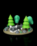 3D Printed Wolf Rest — Statuette / Keychain