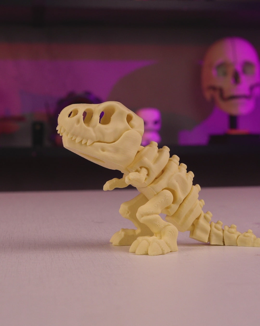 Articulated T-Rex Skeleton — Poseable 3D Printed Fidget Figure